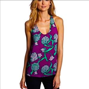 Lilly Pulitzer Devany Hollyhock Ruffle Tank - L
